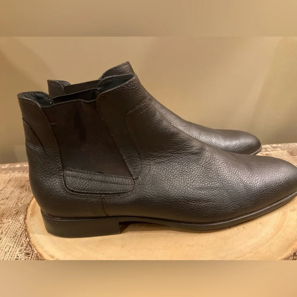 Calvin Klein Cadman Boots Mens‎ Sz-8 Pull On Dark Brown